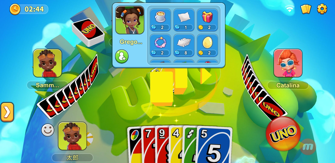 หน้าจอเกมไพ่ UNO Mobile